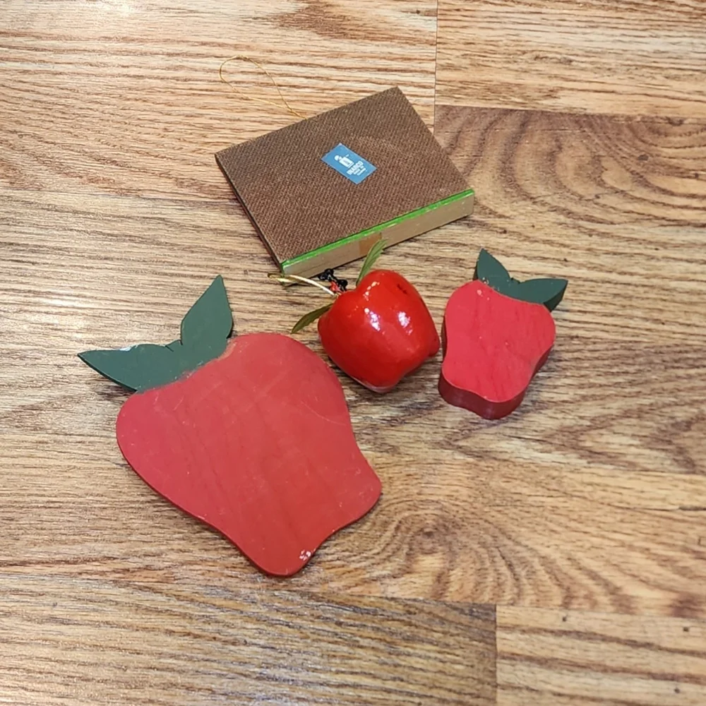 Vintage Set of 4 Teacher core Christmas Ornaments
